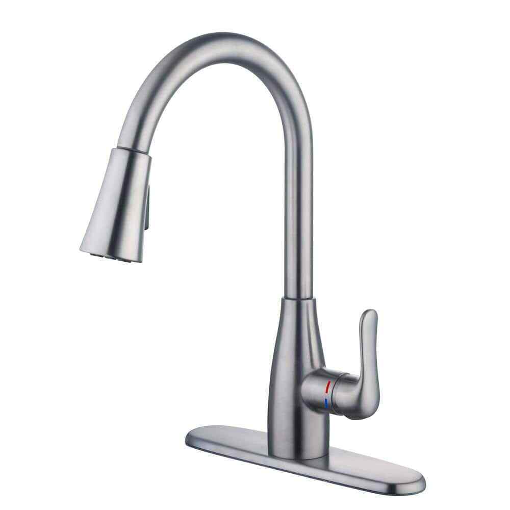 Glacier Bay McKenna 1-Handle Pull Down Sprayer Kitchen Faucet in Stainless Steel