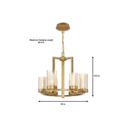 Home Decorators Collection Samantha 60-Watt 6-Light LED Brass Chandelier