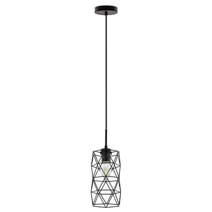Eglo Estevau 2 5.71 in. W x 72 in. H 1-Light Matte Black Pendant Light