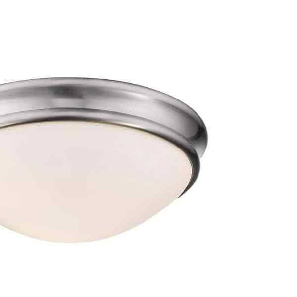 Millennium Lighting 12 in. Brushed Nickel Ceiling Flush Mount Light Glass Shade