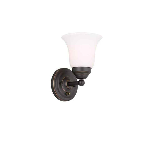 Hampton Bay Ashurst 1-Light ORB Wall Sconce with Switch JIB8401AX-02/OR