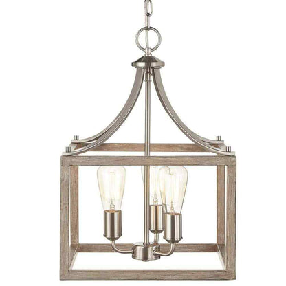 Hampton Bay Boswell Quarter 14 in. 3-Light Brushed Nickel Farmhouse Chandelier