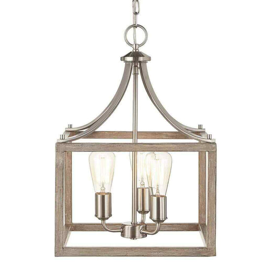 Hampton Bay Boswell Quarter 14 in. 3-Light Brushed Nickel Farmhouse Chandelier