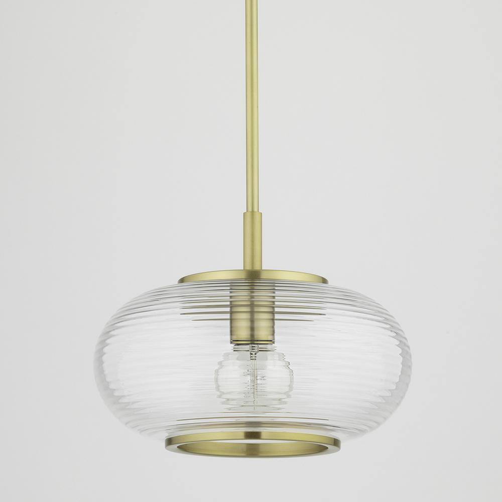 MITZI HUDSON VALLEY LIGHTING Maggie Aged Brass Finish Geometric Pendant Light