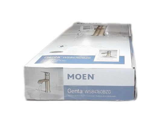 MOEN Genta Single Hole Single-Handle Bathroom Faucet in Bronzed Gold WS84760BZG