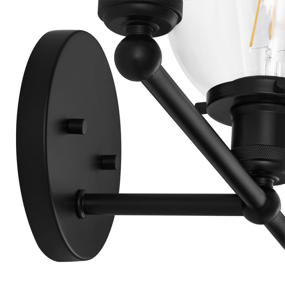 Home Decorators Collection Evelyn 26.75 in. 3-Light Matte Black Modern