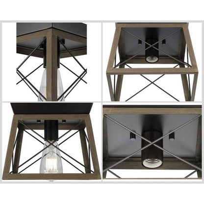 Progress Lighting Briarwood Antique Bronze Flush Mount Light w/Painted Oak Frame