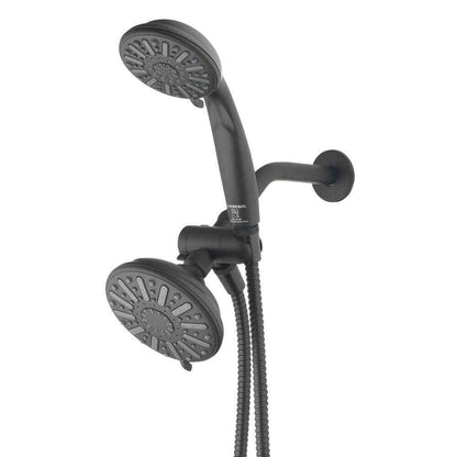 Glacier Bay 6-Spray 5 in. Dual Wall Mount Handheld Shower Head  Matte Black