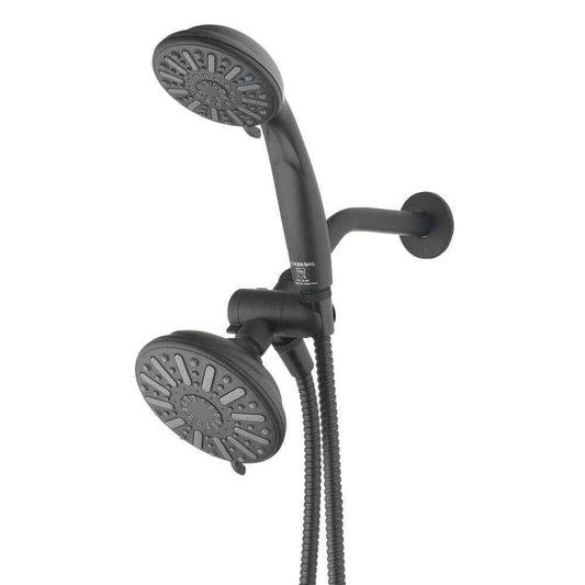 Glacier Bay 6-Spray 5 in. Dual Wall Mount Handheld Shower Head  Matte Black
