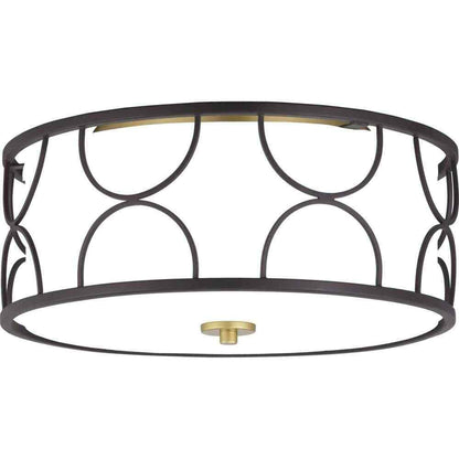 Progress Lighting Landree Collection 3-Light Black Flush Mount P350132-031