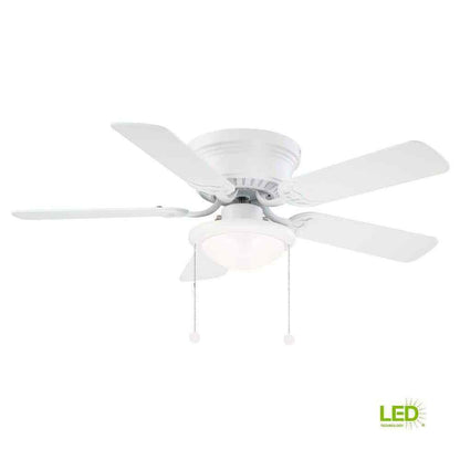 Hugger 44 in. LED Matte White Ceiling Fan AL383CP-MWH