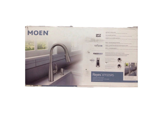 MOEN Reyes Pull-Down Sprayer Kitchen Faucet w/ Power Clean Spot Resist Stainless