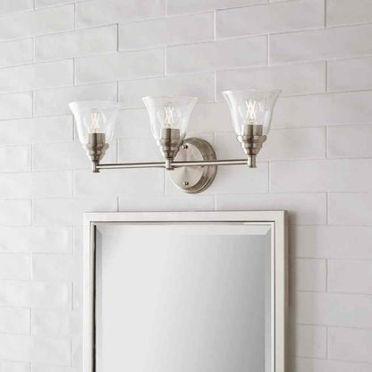 Hampton Bay Marsden 23.5 in. 3-light Brushed Nickel Transitional Indoor Vanity