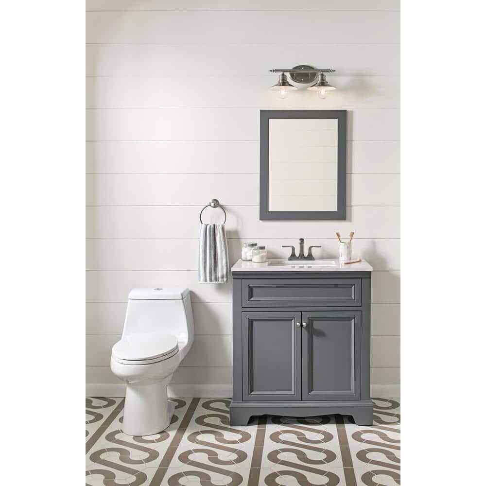 Home Decorators Glenhurst 16 in. 2-Light  Brushed Nickel  Vanity Light Fixture