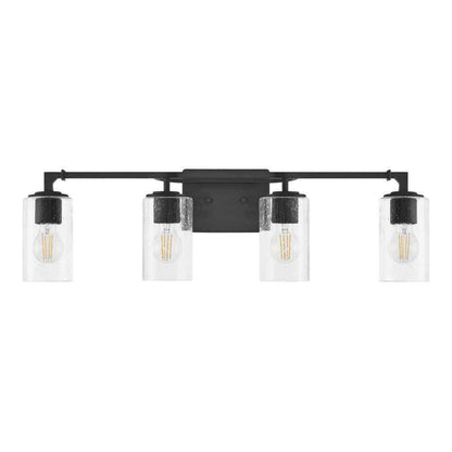 Home Decorators Helenwood 30.75 in. 4-Light Matte Black Bathroom Vanity Light
