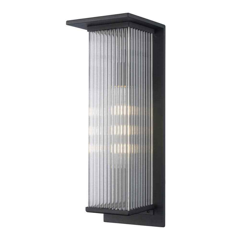 Home Decorators Jardine 20 in. 1-Light Black Modern Outdoor Wall Light Fixture