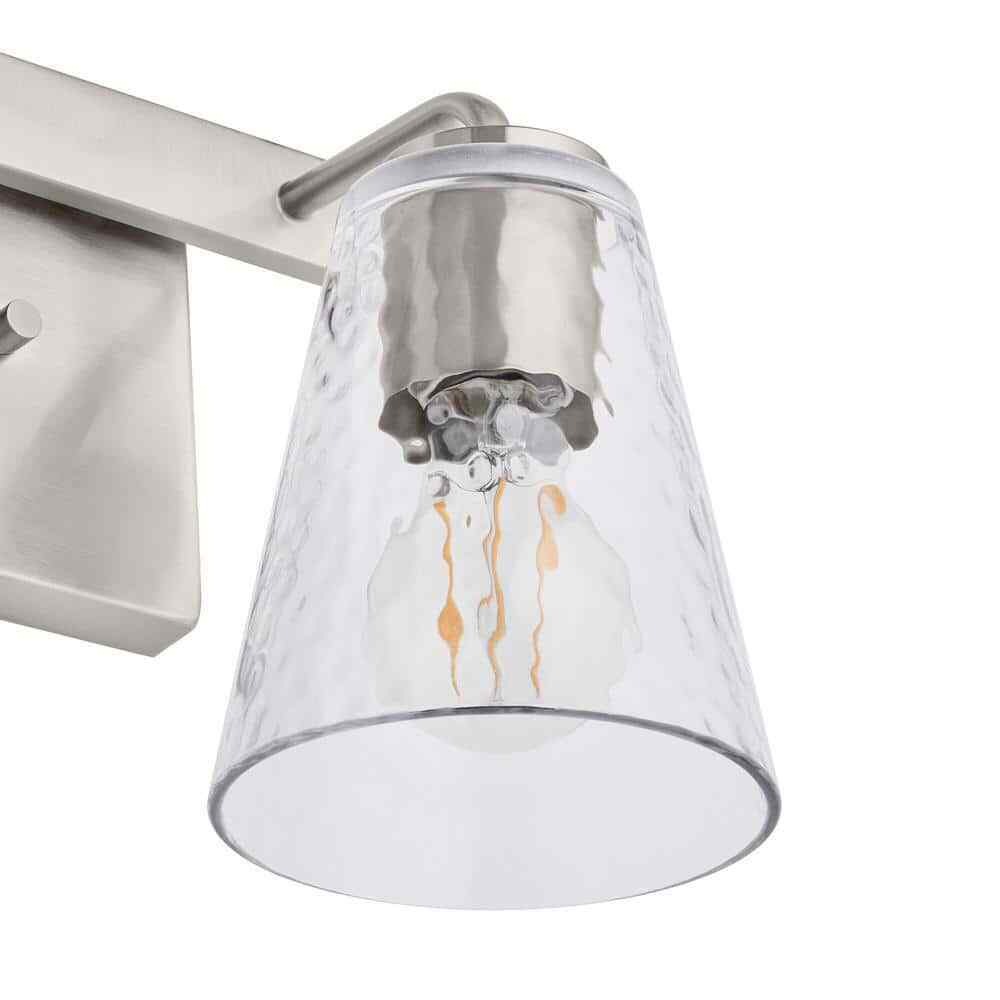 Home Decorators Westbrook 2-Light Brushed Nickel Modern Bathroom Vanity Light