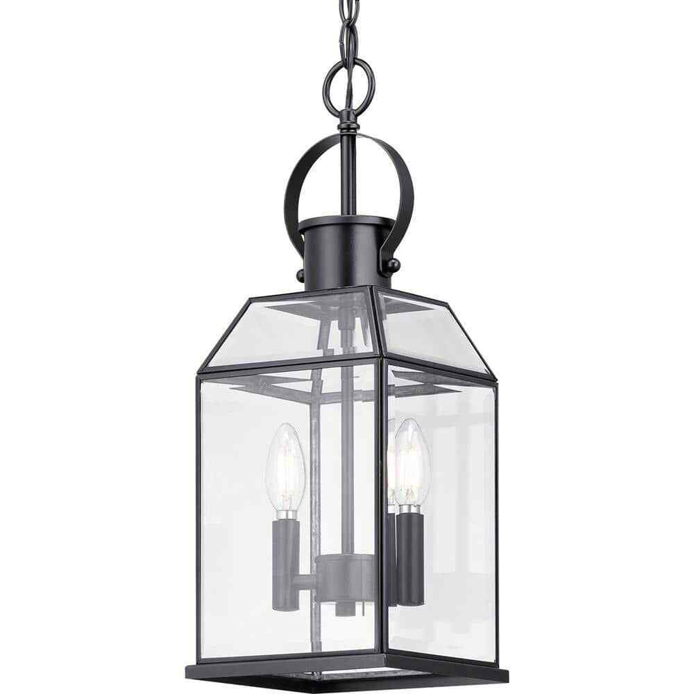 Progress Lighting Canton Heights 2-Light Matte Black Outdoor Pendant Light