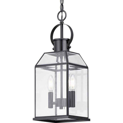 Progress Lighting Canton Heights 2-Light Matte Black Outdoor Pendant Light
