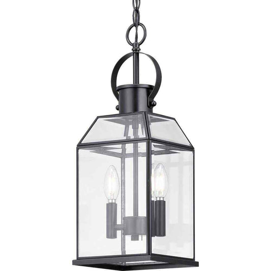 Progress Lighting Canton Heights 2-Light Matte Black Outdoor Pendant Light