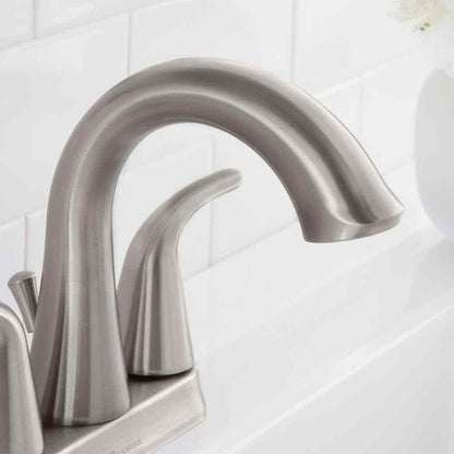 Glacier Bay Irena 4 in. Centerset 2-Handle Bathroom Faucet in Brushed Nickel