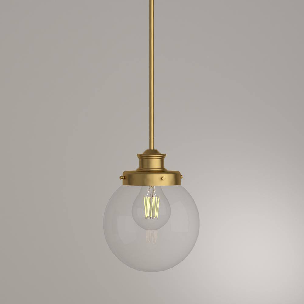 Progress Lighting Golden Natural Brass Clear Glass Modern Kitchen Pendant Light