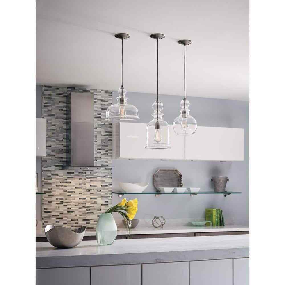 Progress Lighting Staunton 1-Light Brushed Nickel Pendant w/ Clear Glass