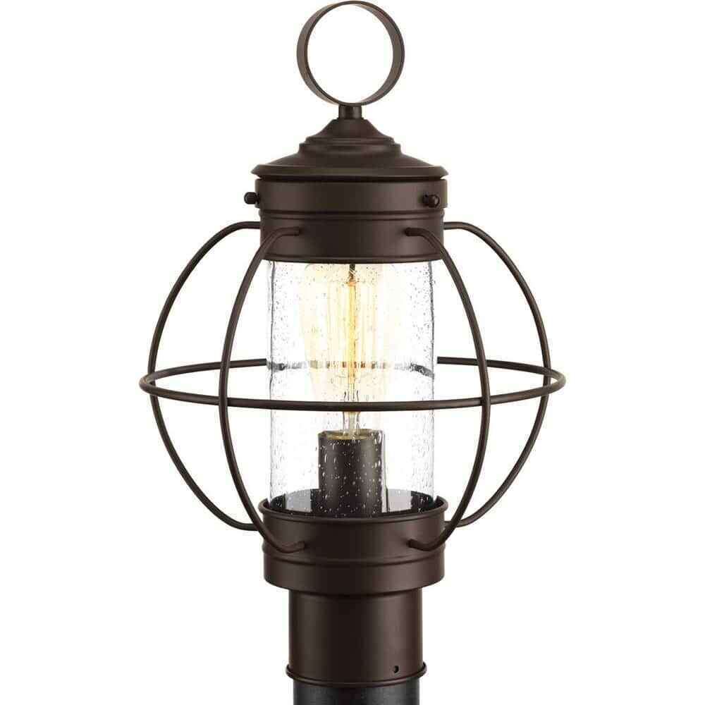 Progress Lighting Haddon Collection 1-Light Outdoor Antique Bronze Post Lamp