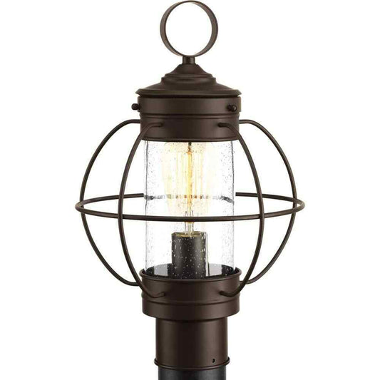 Progress Lighting Haddon Collection 1-Light Outdoor Antique Bronze Post Lamp