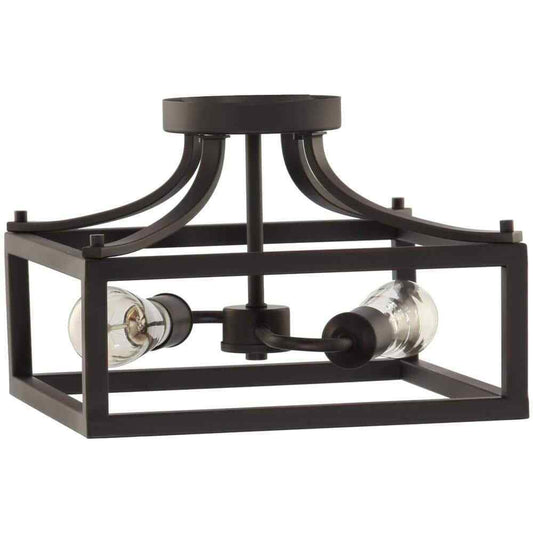 Hampton Bay Boswell Quarter 12-1/2 in. 2-Light Semi-Flush Mount Ceiling Light