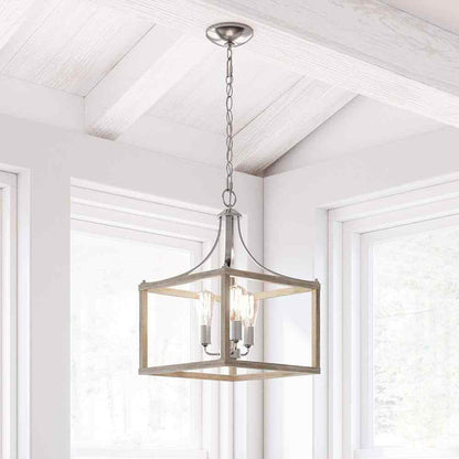 Hampton Bay Boswell Quarter 14 in. 3-Light Brushed Nickel Farmhouse Chandelier