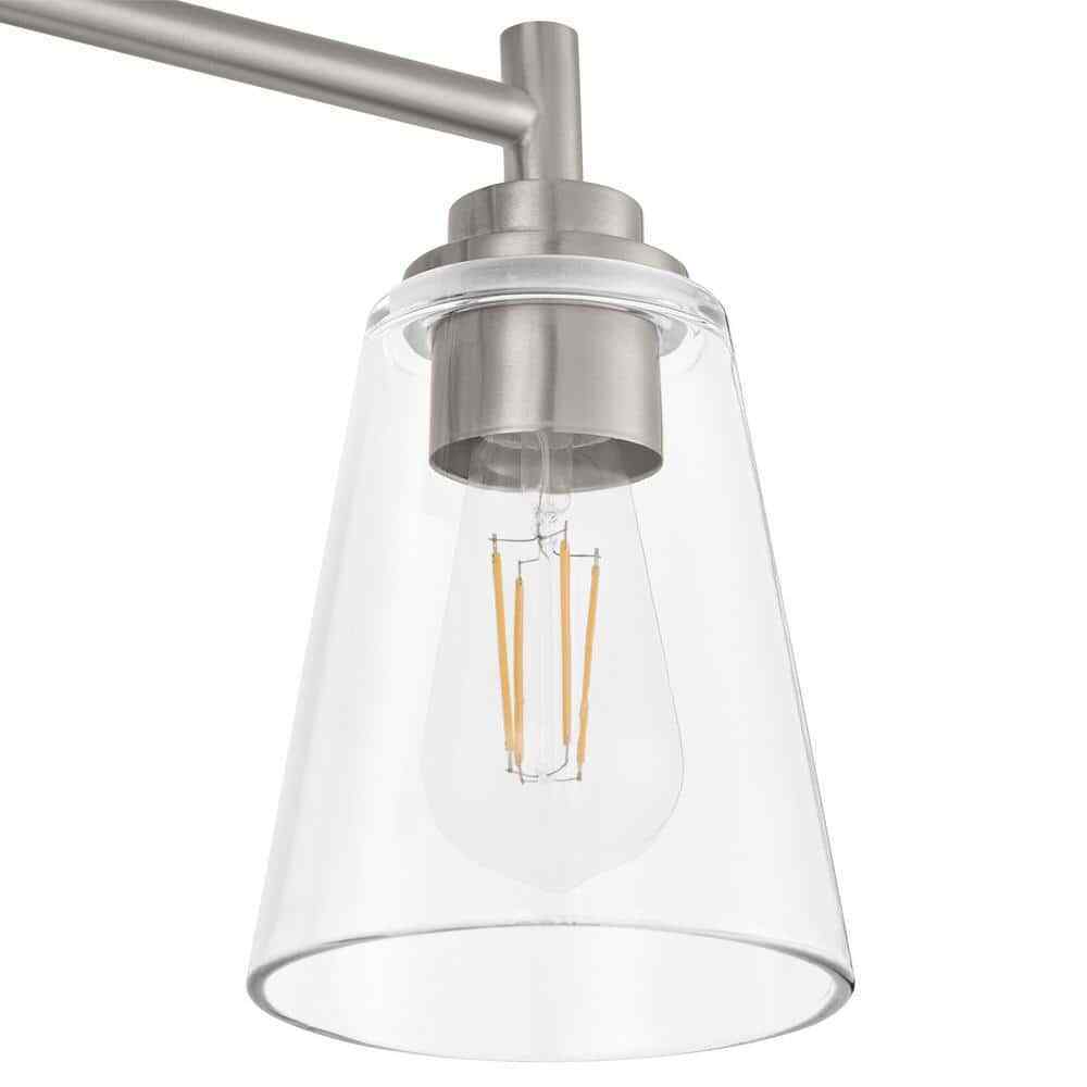 Hampton Bay Wakefield 22.5 in. 3-Light Brushed Nickel Bath Vanity Light