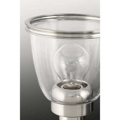 Progress Lighting Saluda Collection Brushed Nickel Clear Glass Vanity Light