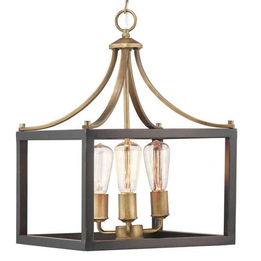 Hampton Bay Boswell Quarter Gold Farmhouse Chandelier w/ Wood Accents
