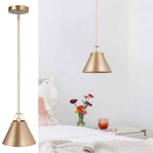 LNC Modern Gold Pendant Light w/ Metal Bell Shade Glam Hanging Light