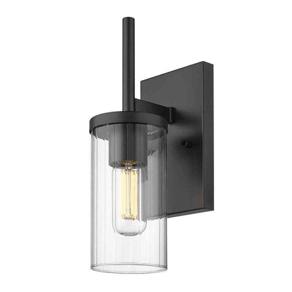 Golden Lighting Winslett 4.875 in. 1-Light Matte Black Sconce 7011-1W BLK-CLR