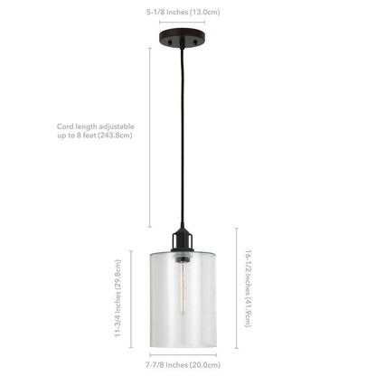 Meyer&Cross Nora Blackened Bronze Pendant with Seeded Glass Shade