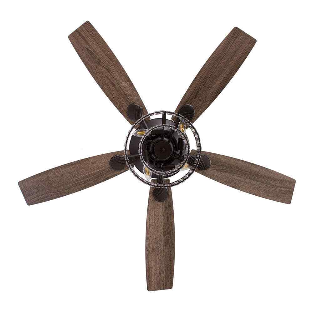 Parrot Uncle Rafferty 52 in. Black Dual Crystal Ceiling Fan w/ Remote Control