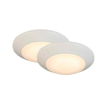 Commercial Electric 7 in. White LED Flush Mount 2-Pack JVJ3011L-8/WHT