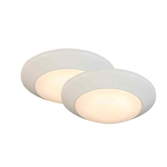 Commercial Electric 7 in. White LED Flush Mount 2-Pack JVJ3011L-8/WHT