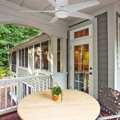 Hampton Bay Mena 44 in. Color Changing Integrated LED Matte White Ceiling Fan