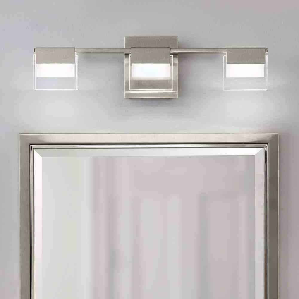 Home Decorators Collection 3-Light Brushed Nickel Integrated LED Light Bar