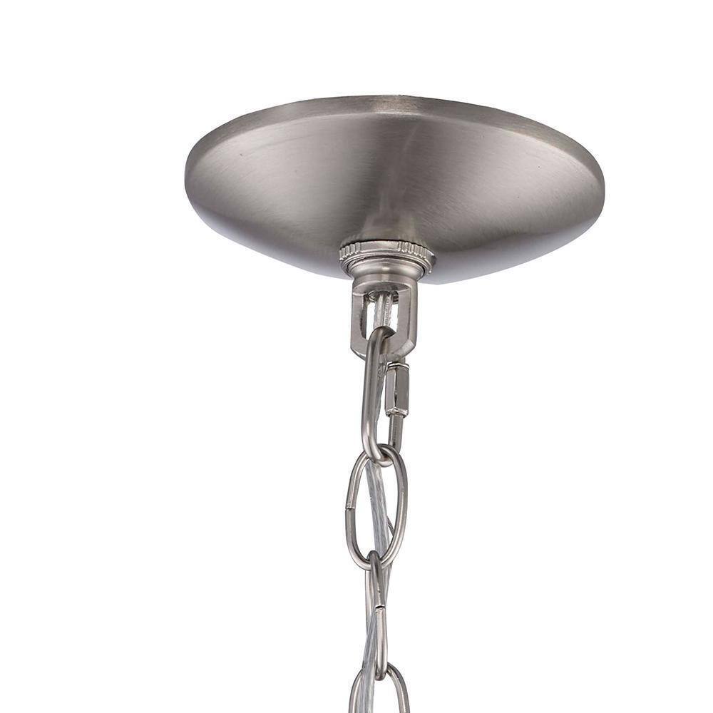 Home Decorators Weyburn 6-Light Brushed Nickel Caged Farmhouse Chandelier