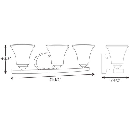 Progress Lighting Adorn 3-Light Antique Bronze Etched Glass Vanity Light
