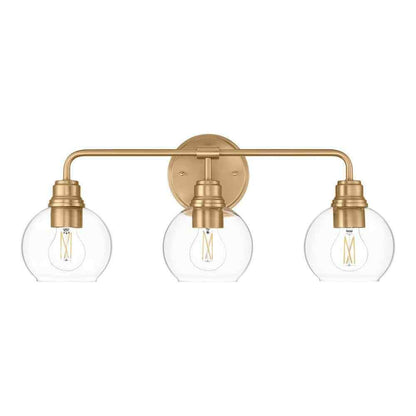 Hampton Bay Florabelle 24 in. Antique Gold Clear Globe Glass Shades