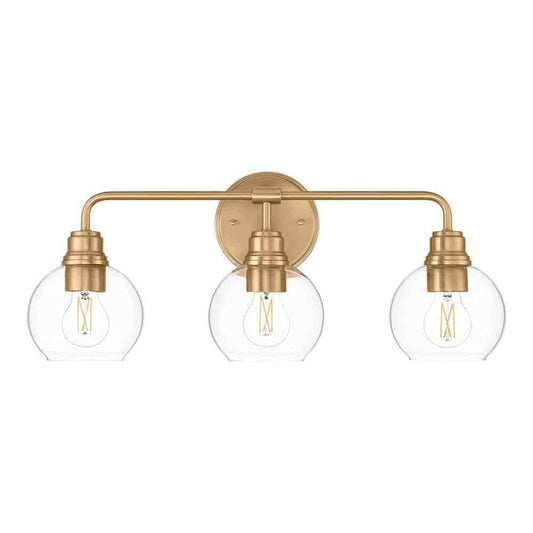 Hampton Bay Florabelle 24 in. Antique Gold Clear Globe Glass Shades