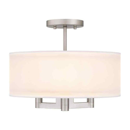 Home Decorators Hiddenbrook 15 in. 3-Light Brushed Nickel Semi-Flush Mount