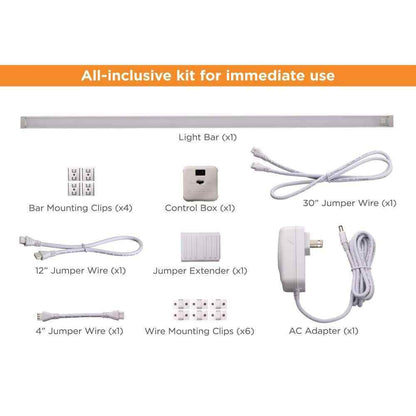 BLACK+DECKER 24 in. LED Warm White 2700K Dimmable 1-Bar Under Cabinet Lights Kit