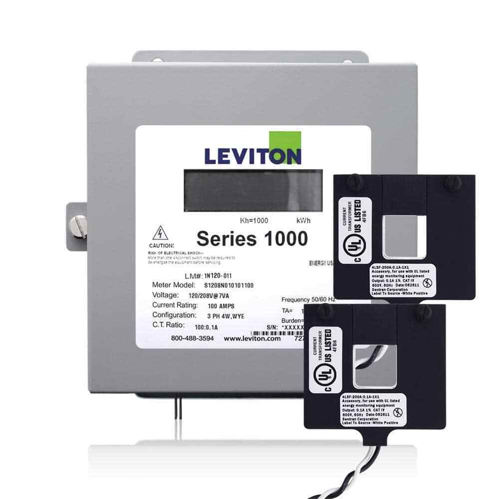 Leviton Single Phase Indoor Meter Kit 120/240-Volt100 Amp 1P3-Watt Split Core