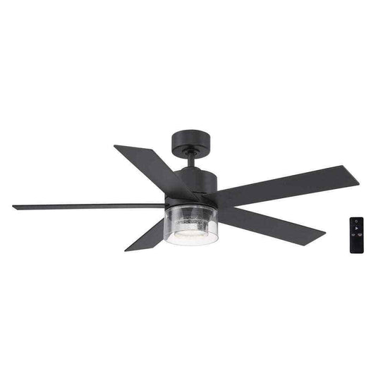 Hampton Bay Crysalis 52 in. Integrated CCT LED Indoor Matte Black Ceiling Fan